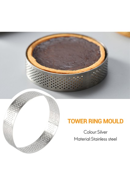 10 Adet Dairesel Paslanmaz Çelik Tart Yüzük Kule Pasta Kek Kalıbı Pişirme Delikli Kek Mousse Yüzük, 8 cm (Yurt Dışından) indirimleri