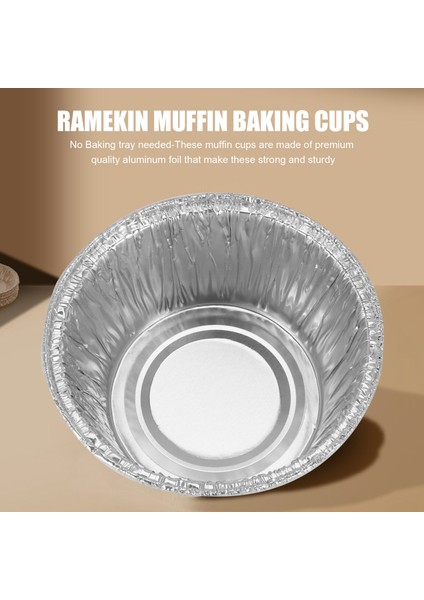 150 Adet Alüminyum Folyo Cupcake Bardaklar Ramekin Muffin Pişirme Kapları, Tek Kullanımlık Muffin Kalıpları, Ramekin Tutucu Bardaklar, Alüminyum Cupcake Pişirme, Puding Pişirme Kapları (Yurt Dışından)