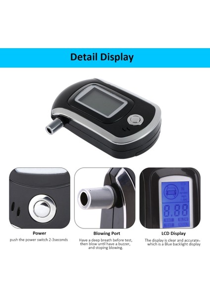 AT6000 10 Ağızlıklı Alkol Test Cihazı LCD Ekranlı Profesyonel Dijital Nefes Alkol Analiz Cihazı (Yurt Dışından) indirimleri