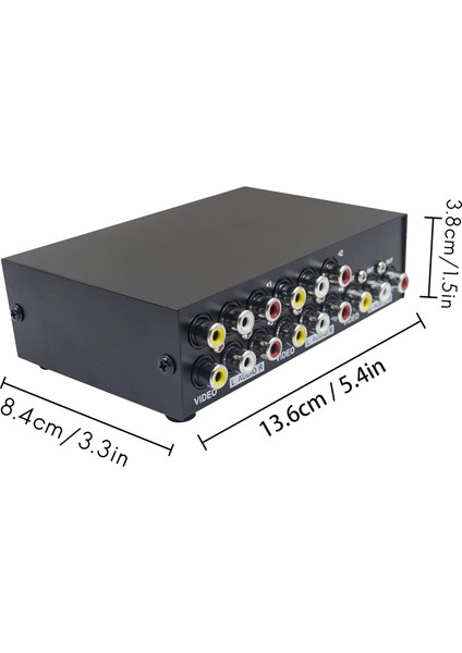 Port Av Anahtarı Rca Switcher 4'ü 1 Arada Kompozit Video L/r DVD Stb Oyun Konsolları Için Ses Seçici Kutusu (Yurt Dışından)