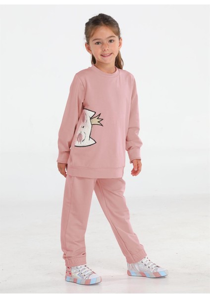 Kedi Prenses Gülkurusu Kız Çocuk Eşofman Takım