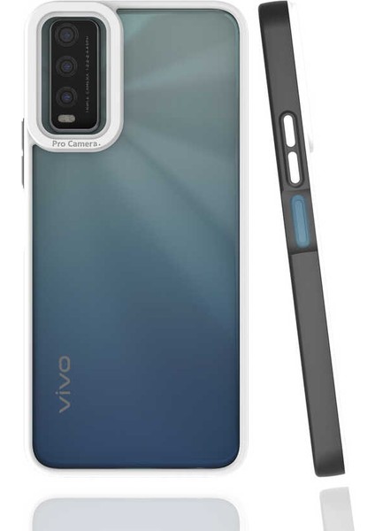 Vivo Y20 Kapak Mat Yüzeyli Kamera Korumalı Renkli Silikon Kılıf (Mima)