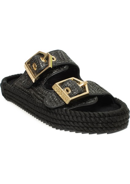 Sydney-Z Hasır Siyah Kadın Terlik