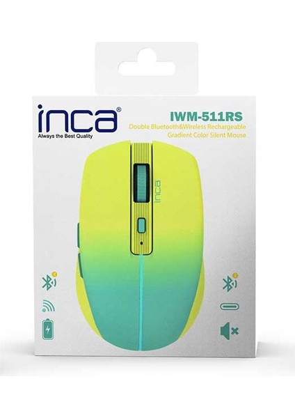 IWM-511RS DUAL Mod Bluetooth+Wireless rechargeable gradient Color Silent Mouse