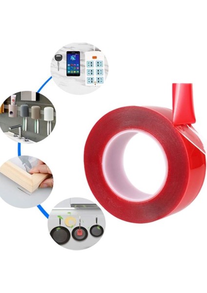 Çift Taraflı Silikonlu Şeffaf Bant 4 Adet Güçlü Vhb Montaj Bandı 2cm fiyatları