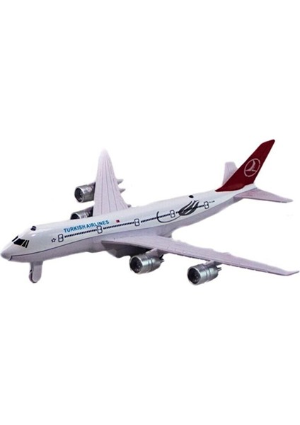 Metal Türk Havayolları Uçağı Işıklı Oyuncak Uçak Diecast Uçak