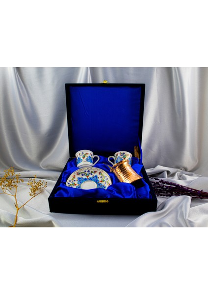 2'li Altın Yaldızlı Cezveli Fincan Takımı