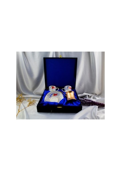 2'li Altın Yaldızlı Cezveli Fincan Takımı