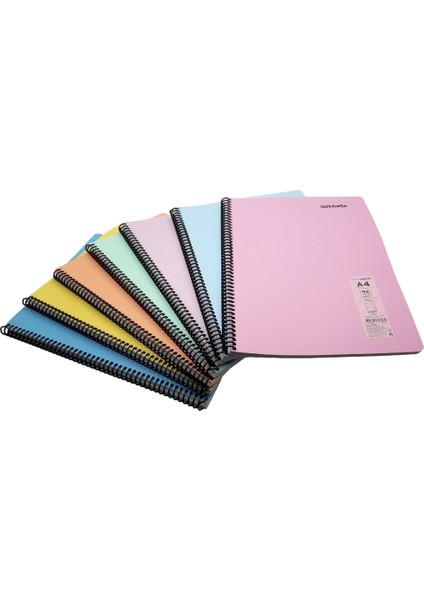 My Note A4 96 Yaprak(2 Kareli + 2 Çizgili ) Spiralli Defter Flex Pastel (4 Adet)
