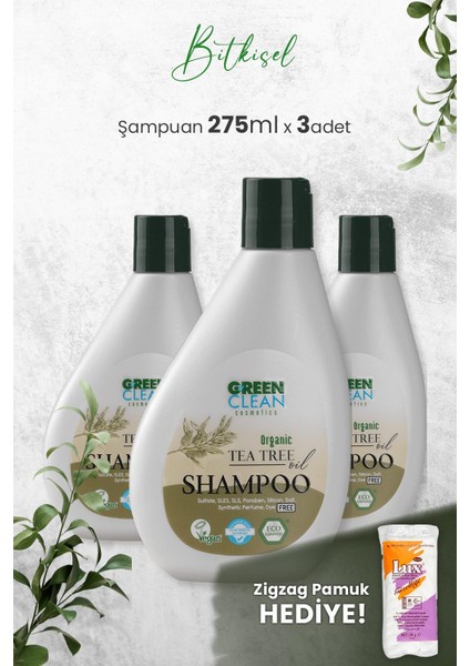 Green Clean Şampuan Tea Tree 275 Ml X 3 Adet