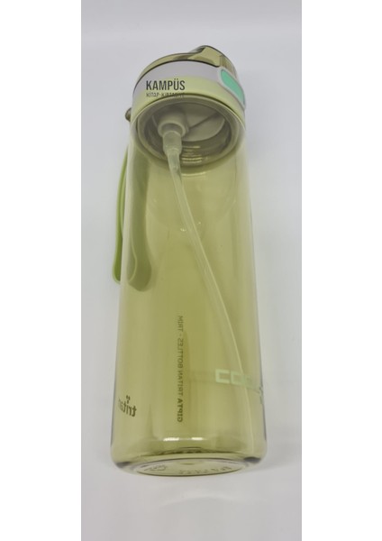 Cool-J 600ML Pipetli Kilitli Yeşil-Gri Tritan Matara