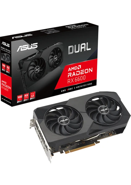 ASUS RADEON DUAL RX 6600 8GB 128bit GDDR5 2491MHz OC HDMI 3xDP (DUAL-RX6600-8G-V2) EKRAN KARTI