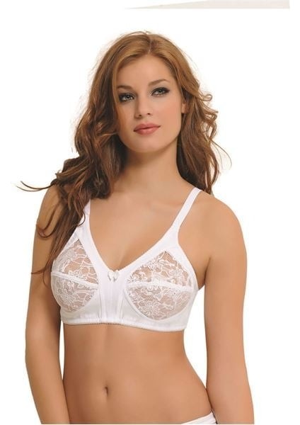 352 Battal Dantelli Toparlayıcı Sütyen Beyaz - 100