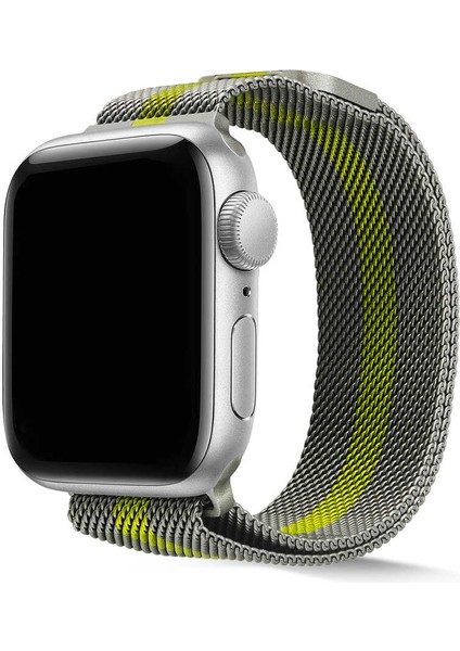 Apple Watch 2/3/4/5/6/7/8/se/ultra/nike 42MM 44MM 45MM 49MM Metal Kordon Tel Örgü Tasarım (Krd-40)