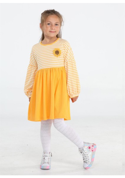Sunflower Sarı Çizgili Kız Elbise