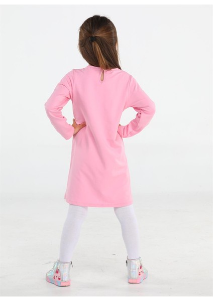 Muzip Zürafa Kız Çocuk Pembe Elbise modelleri
