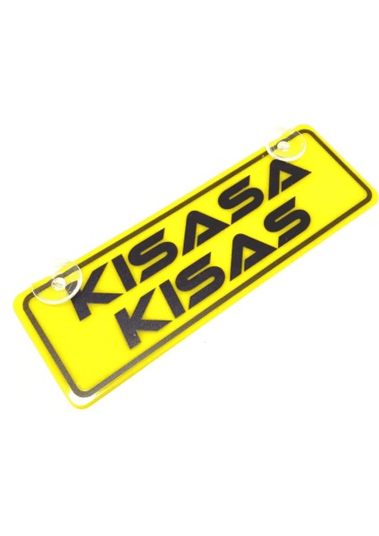 Kısasa Kısas Yazılı Sarı Dekor Plaka Vantuzlu Cam Süsü
