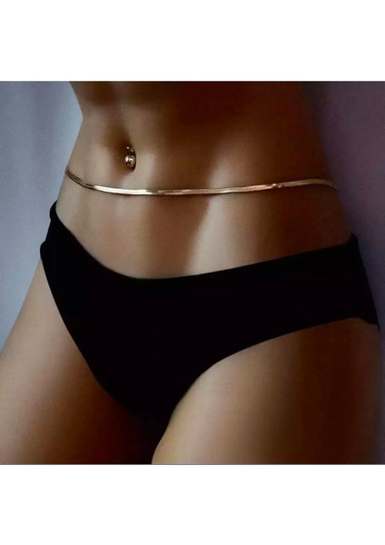 Italyan Ezmesi Zincir 14 Ayar Altın Kaplama Gold Bel Kolyesi 2 Yıl Garanti Belgeli