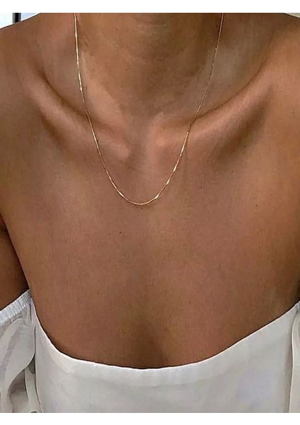 Ince Snake Italyan Ezme Gold Zincir Kadın Kolye Paslanmazçelik Üzeri Altın Kaplama Garanti Belgeli