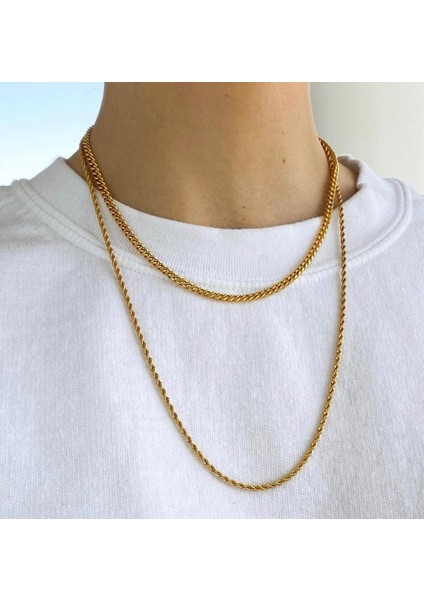 Uzun Burma Ince 60 cm Zincir Kolye Gold Altın Kaplama Garanti Belgeli modelleri