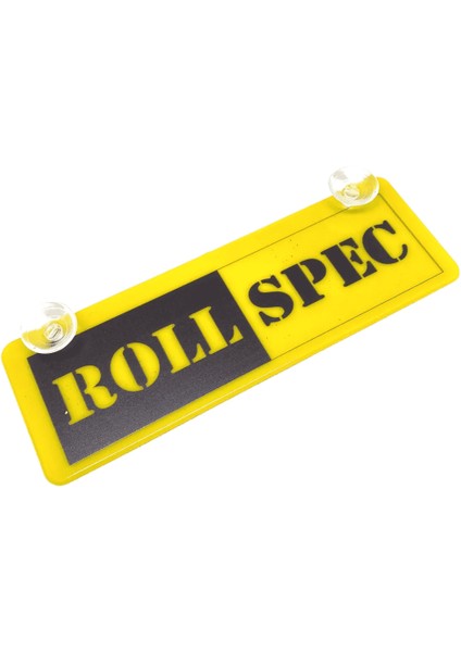 Roll Spec Yazılı Sarı Dekor Plaka Vantuzlu Cam Süsü