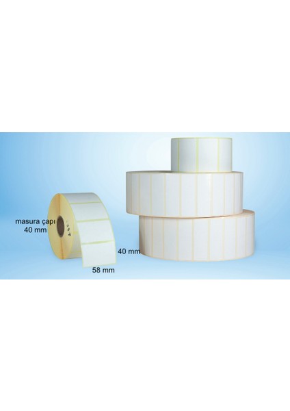 40×58 Eco Termal Barkod Etiketi ( 5 Rulo =2500 Adet)