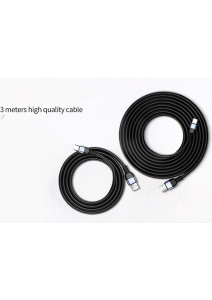 Micro Siyah 3m 2.4A Data Cable