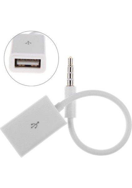 USB To Aux Kablo Stereo Dişi Ses 3.5mm Mp3 Player Telefon Otg Kulaklık