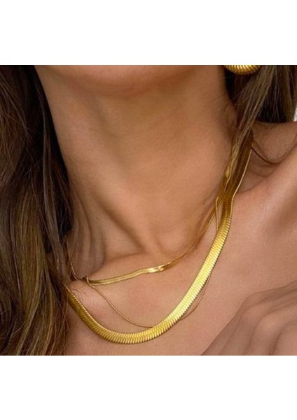 3lü Set Vintage Model Italyan Ezme Zincirli 14 Ayar Altın Kaplama Özel Gün Kolye Takımı Garantili fiyatları