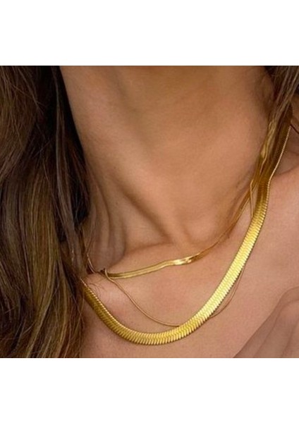 3lü Set Vintage Model Italyan Ezme Zincirli 14 Ayar Altın Kaplama Özel Gün Kolye Takımı Garantili modelleri