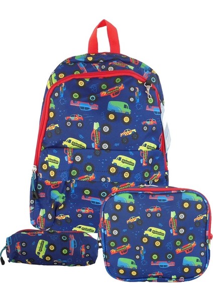 8640 Ilk Okul Çantası Beslenme Çanta ve Kalem Kutusu Seti