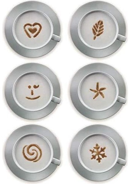 Cappuccino Art Şablonu, 6 Değiştirlebilir Eğlenceli Tasarım