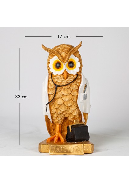 Biblo Beyaz Önlüklü Doktor Baykuş Sarı 17X33X14 Cm. indirimleri