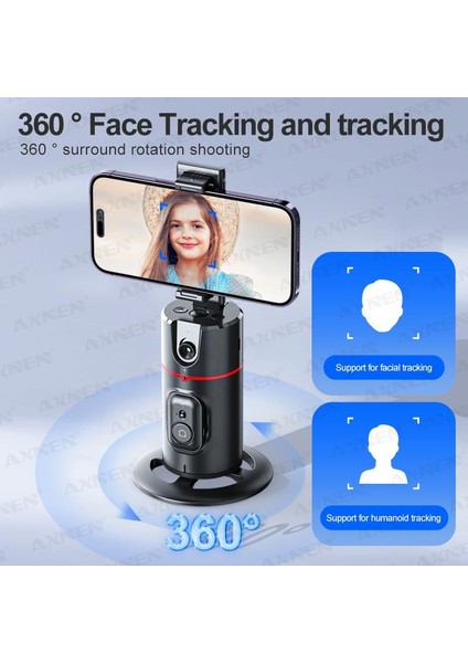 P02 Profesyonel 360 Derece Gimbal Öz Çekim Telefon Sabitleyici Video Çekimi Siyah