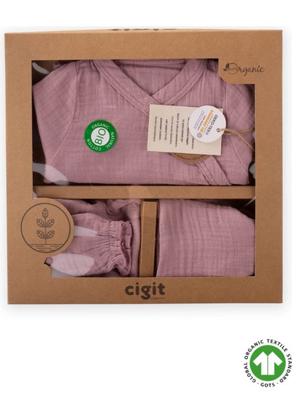 Organik Hastahane Çıkışı Bebek Takımı Leylak