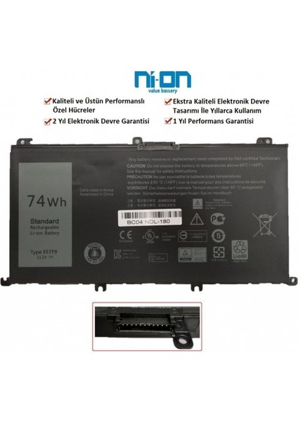 Dell 0gfj6 00GFJ6 Notebook Bataryası