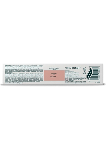 Total Care Bitkisel Diş Macunu, Florürsüz, Parabensiz, Bitkisel Enzim, 100 ml/125 gr