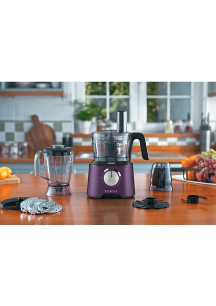 Mastermaid Power Multifunctional 10 İn 1 Grape Purple Mutfak Robotu, Blender Seti 2000w