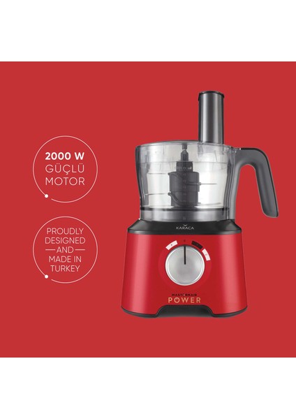 Mastermaid Power Multifunctional 10 in 1 Red Mutfak Robotu, Blender Seti 2000w