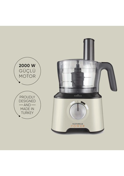 Mastermaid Power Multifunctional 10 in 1 Soft Cream Mutfak Robotu, Blender Seti 2000w