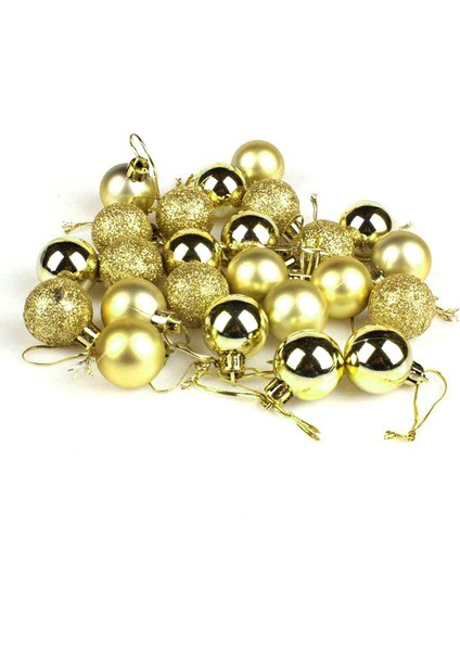 Beauty Life 24 Adet Noel Topları Set 3cm Noel Kolye Dekoratif Toplar (Yurt Dışından)