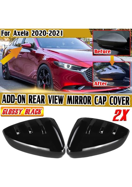 Mazda 3 Axela 20-21 Için Araba Karbon Fiber Görünüm Dikiz Aynası Kapağı (Yurt Dışından)