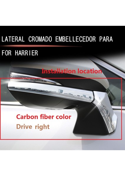 Araba Yan Kapı Dikiz Aynası Çerçevesi Kapak Trim Karbon Fiber Abs, Rhd (Yurt Dışından)