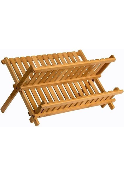 Çavdar Group Bambu Katlanabilir Tabaklık Bulaşıklık Küçük Boy 40 cm x 33 cm x 26 cm FMA202157