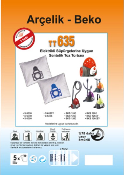 ARÇELİK - BEKO - ELEKTRİKLİ SÜPÜRGE UYUMLU SENTETİK TOZ TORBASI - 20 ADET- MAVİ PLASTİK - ( UYUMLU MODELLER AÇIKLAMADA ) fiyatları