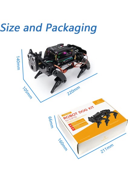 Robot Köpek Kiti - ESP32-WROVER (Dahil)