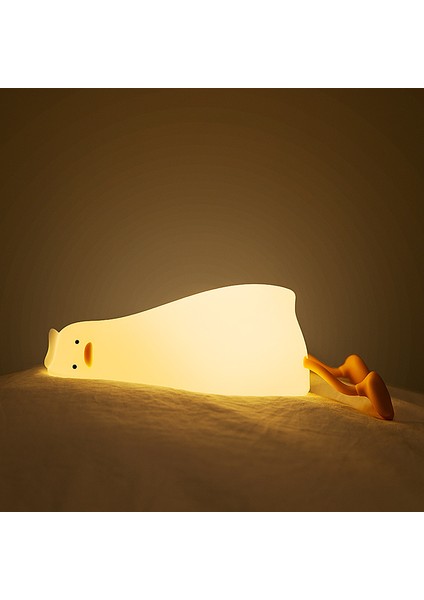 LED Yalan Düz Ördek Yumuşak Silikon Lamba Tokatlama Indüksiyon Başucu Yatak Odası Gece Lambası (Yurt Dışından)