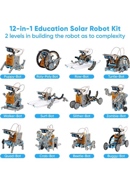 Stem 12'si 1 Arada Eğitim Solar Robot Oyuncakları (190 Parça) fiyatları