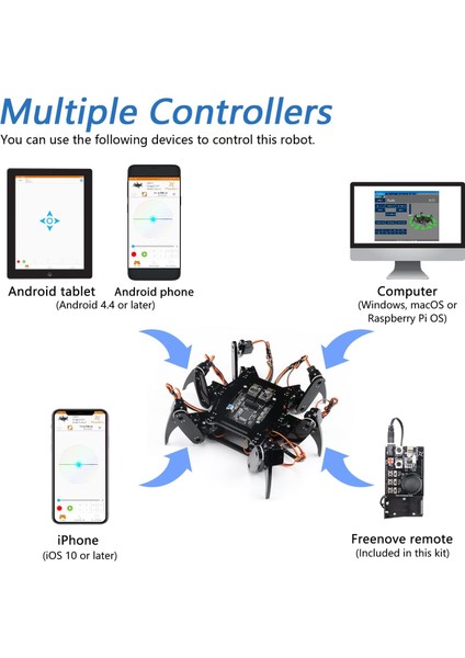 Uzaktan Kumandalı Hexapod Robot Kiti (Arduino Ide Uyumlu)