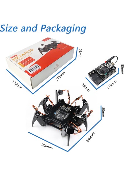 Uzaktan Kumandalı Hexapod Robot Kiti (Arduino Ide Uyumlu)